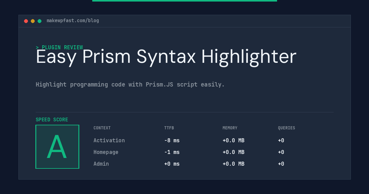Easy Prism Syntax Highlighter - MakeWPFast