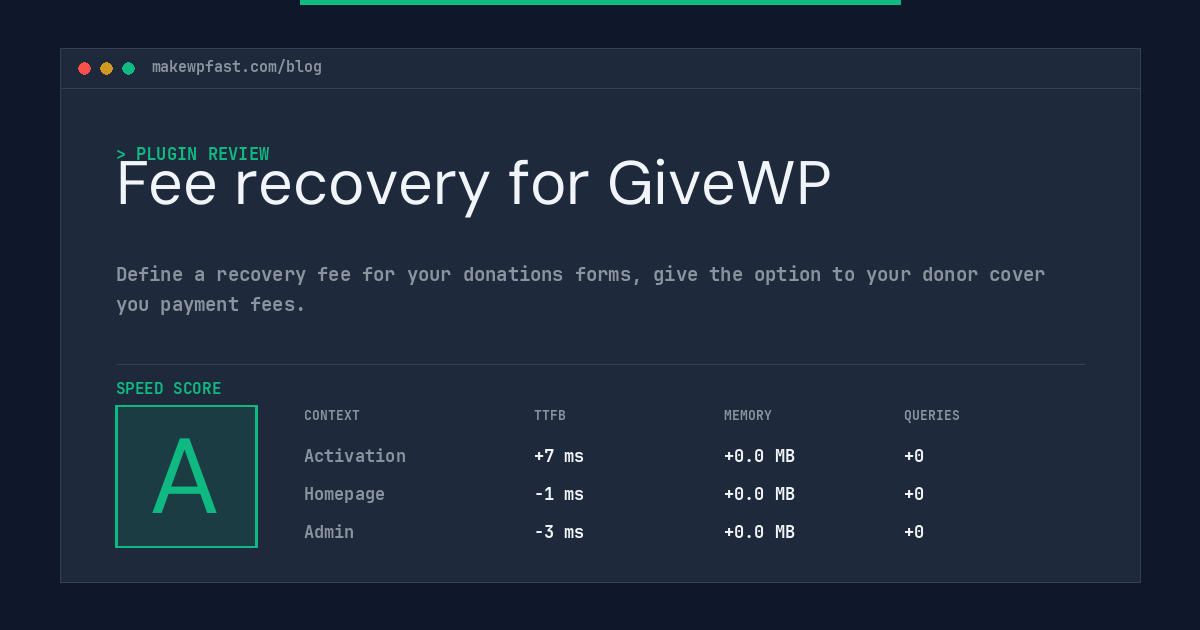 Fee recovery for GiveWP - MakeWPFast