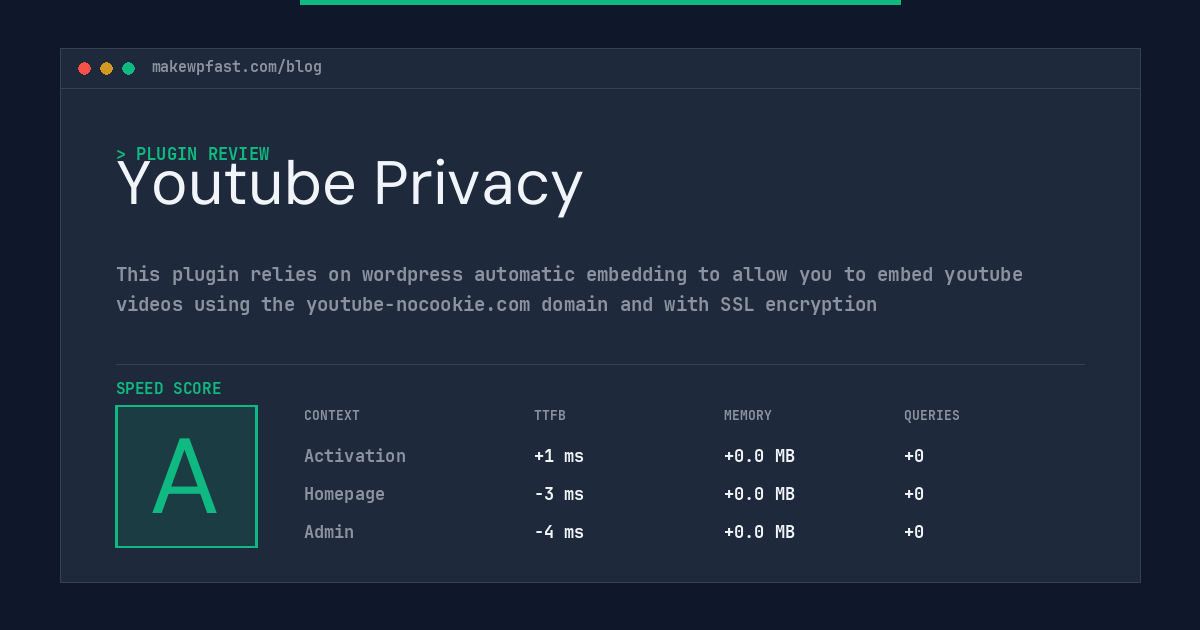 Youtube Privacy - MakeWPFast