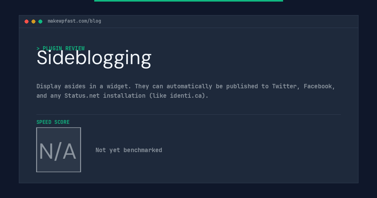 Sideblogging - MakeWPFast