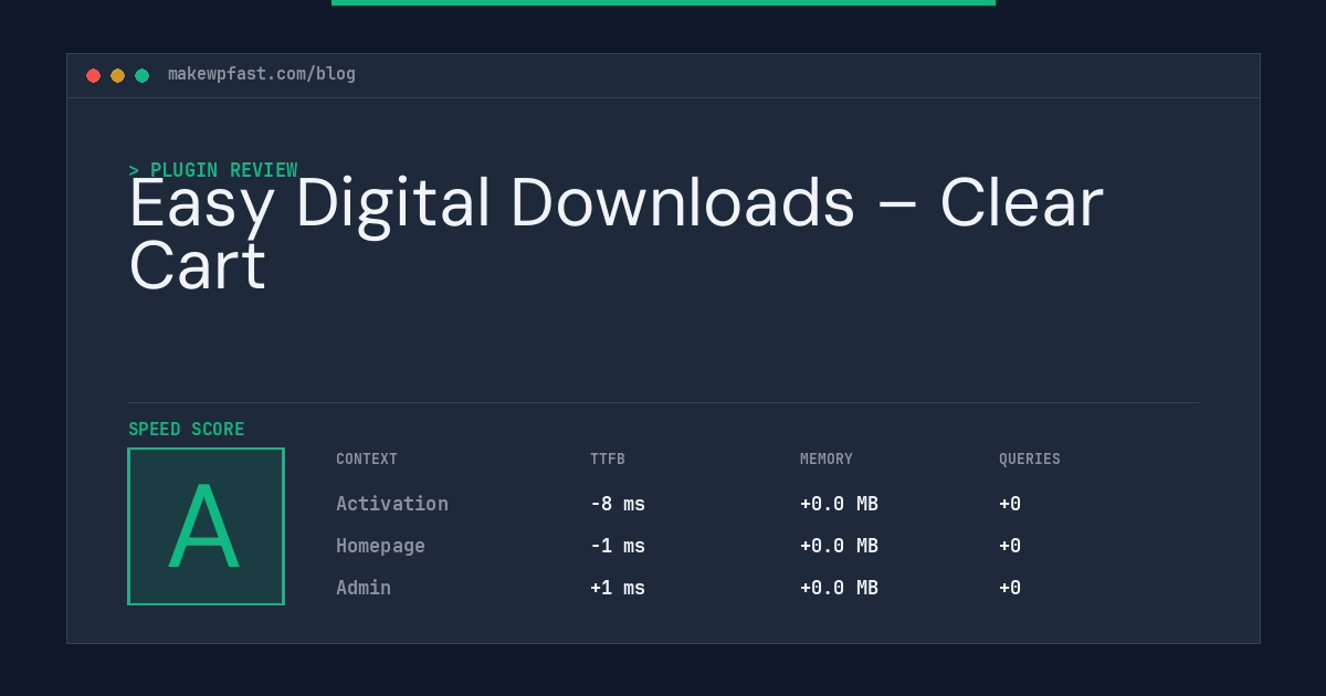 Easy Digital Downloads – Clear Cart - MakeWPFast