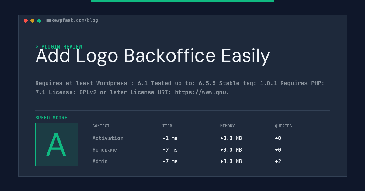 Add Logo Backoffice Easily - MakeWPFast