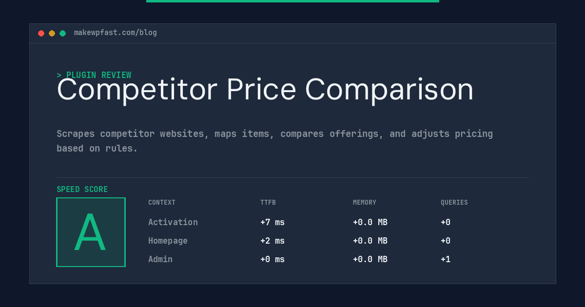 Competitor Price Comparison - MakeWPFast