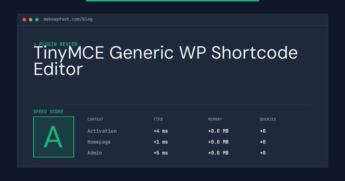 TinyMCE Generic WP Shortcode Editor - MakeWPFast