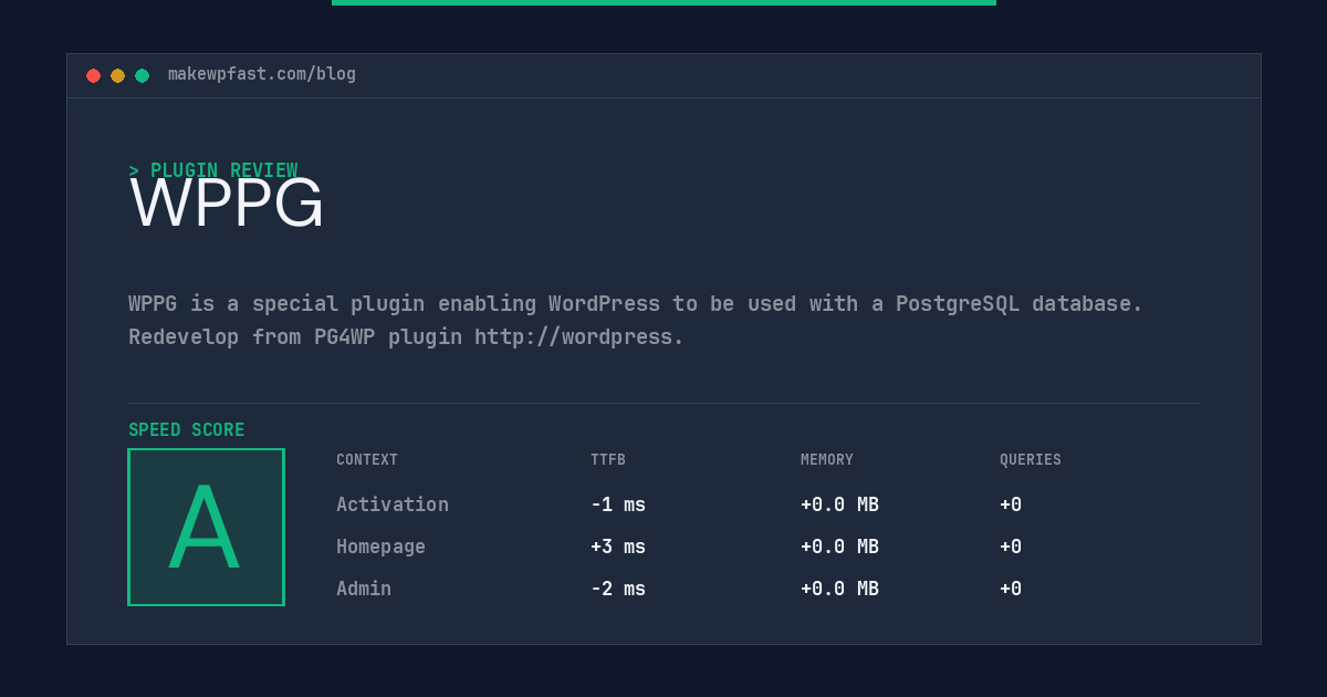 WPPG - MakeWPFast