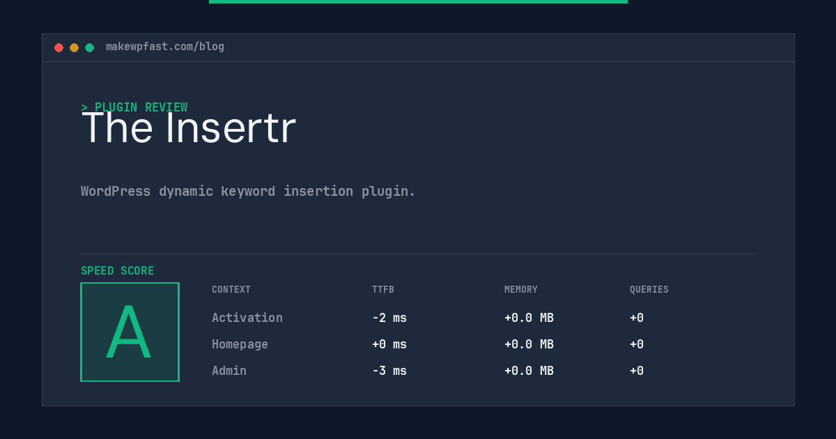 The Insertr - MakeWPFast
