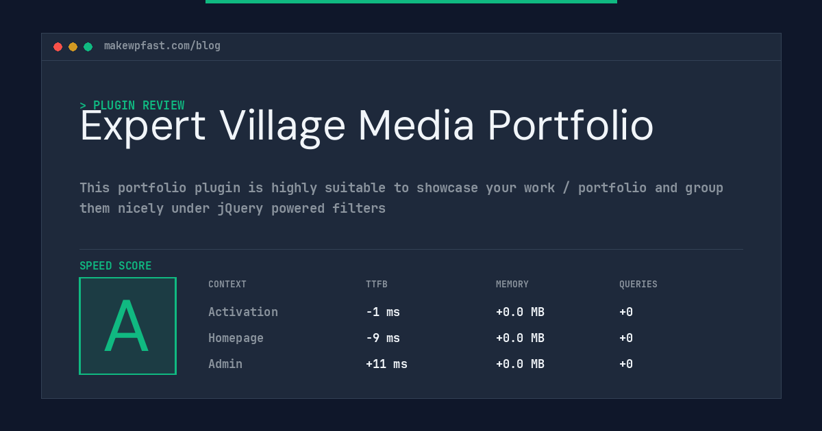 Expert Village Media Portfolio - MakeWPFast
