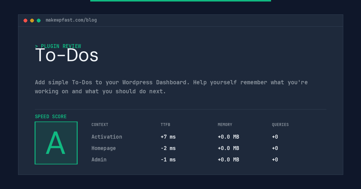 To-Dos - MakeWPFast