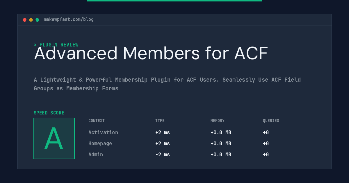 Advanced Members for ACF - MakeWPFast