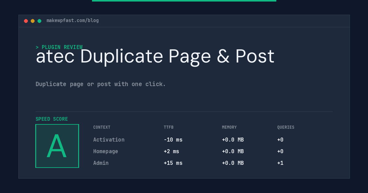 atec Duplicate Page & Post - MakeWPFast