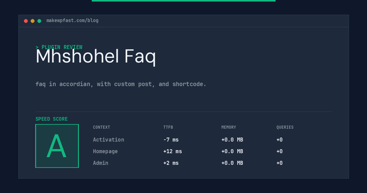Mhshohel Faq - MakeWPFast