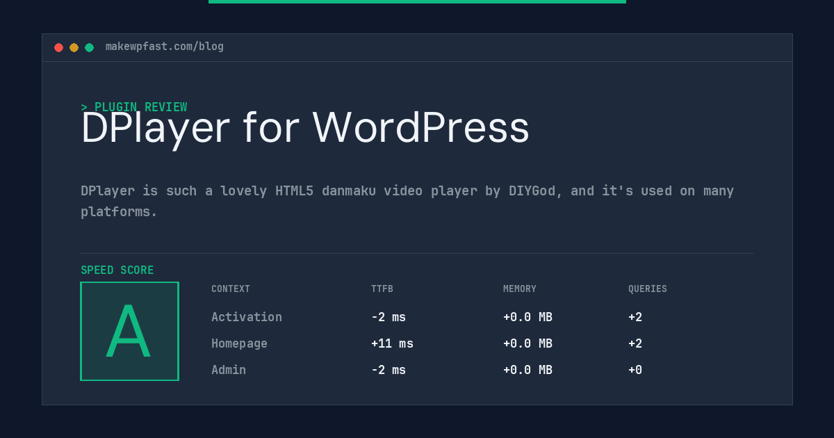 DPlayer for WordPress - MakeWPFast