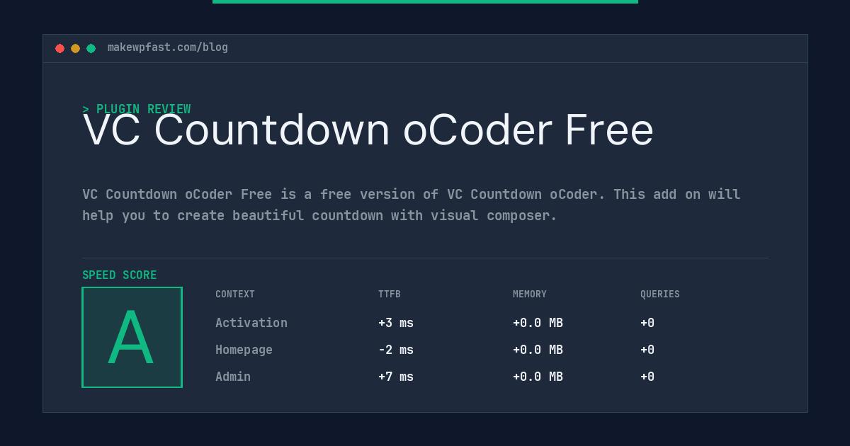 VC Countdown oCoder Free - MakeWPFast