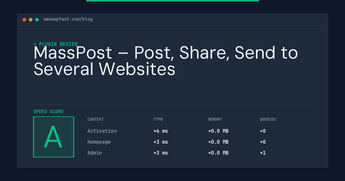 MassPost – Post, Share, Send to Several Websites - MakeWPFast