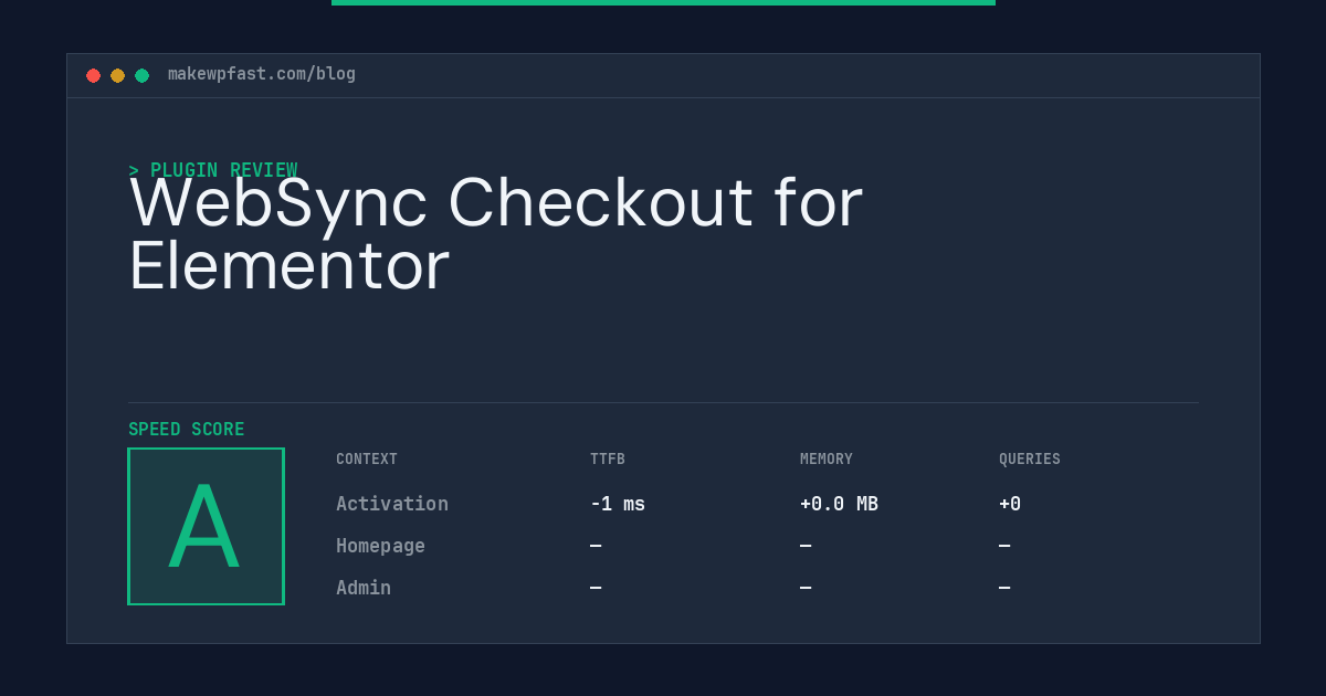 WebSync Checkout for Elementor - MakeWPFast