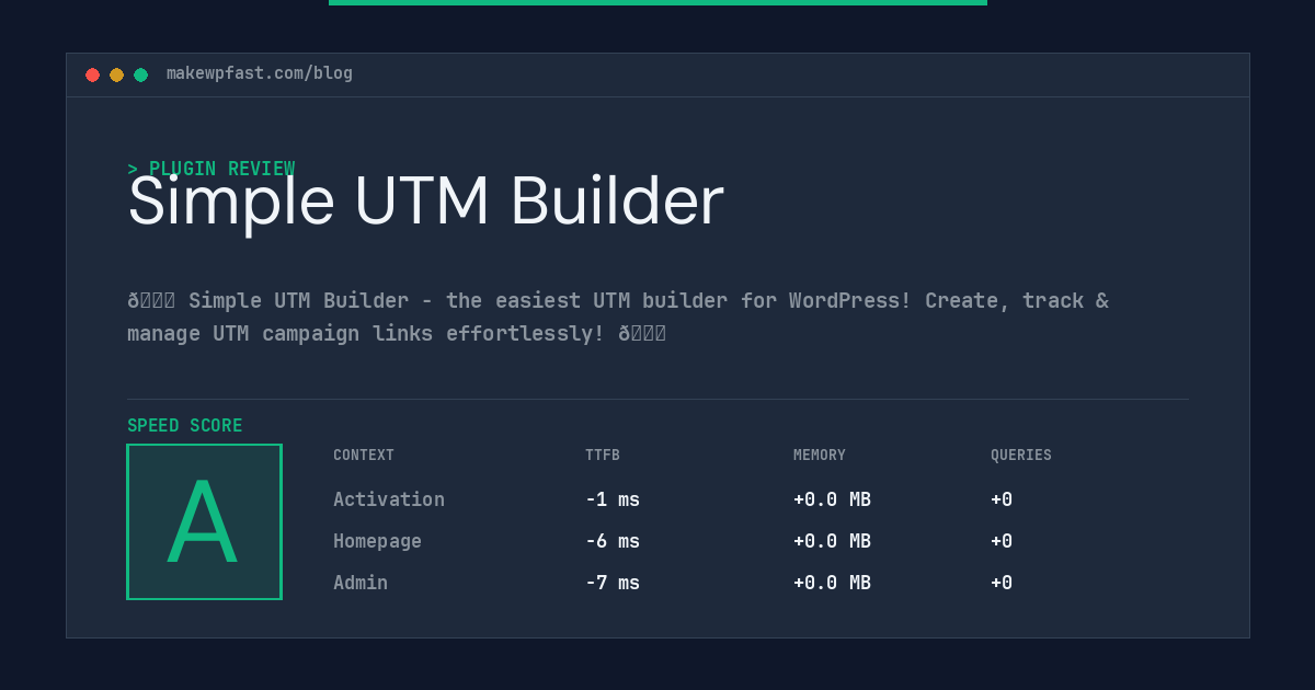 Simple UTM Builder - MakeWPFast