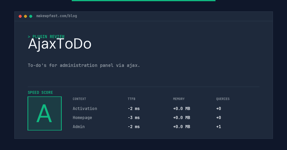 AjaxToDo - MakeWPFast