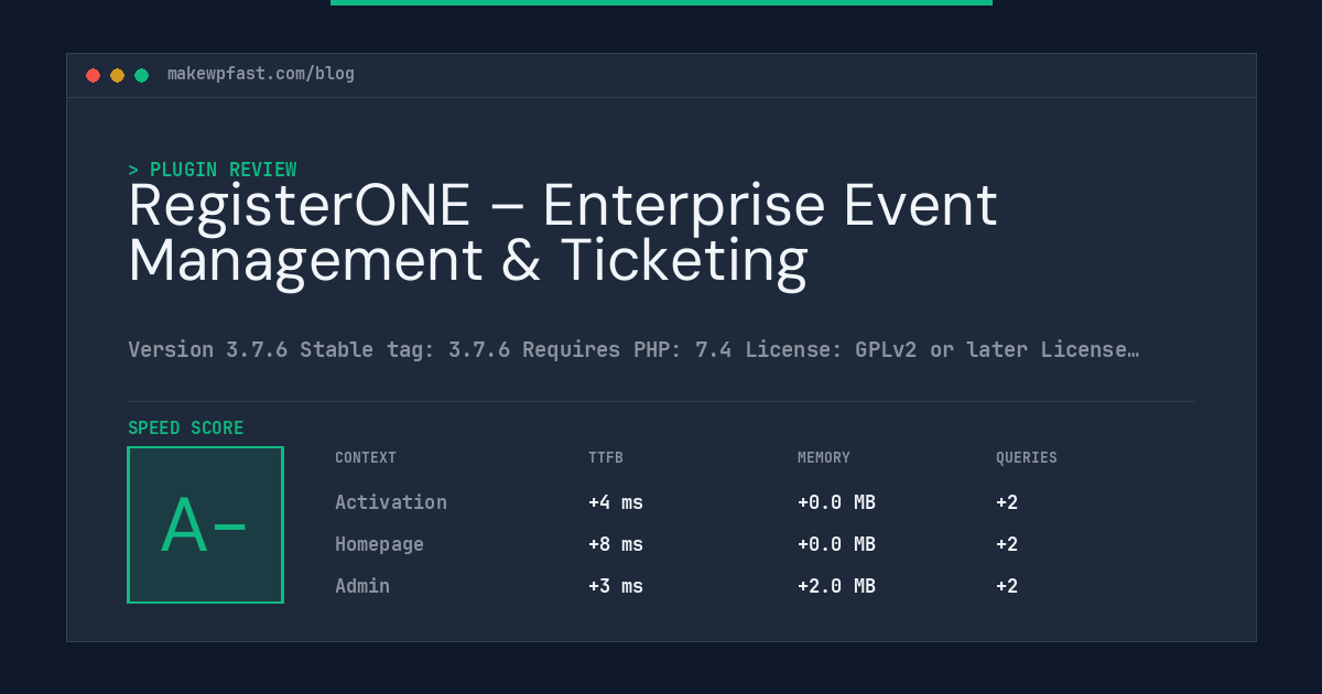 RegisterONE – Enterprise Event Management & Ticketing - MakeWPFast