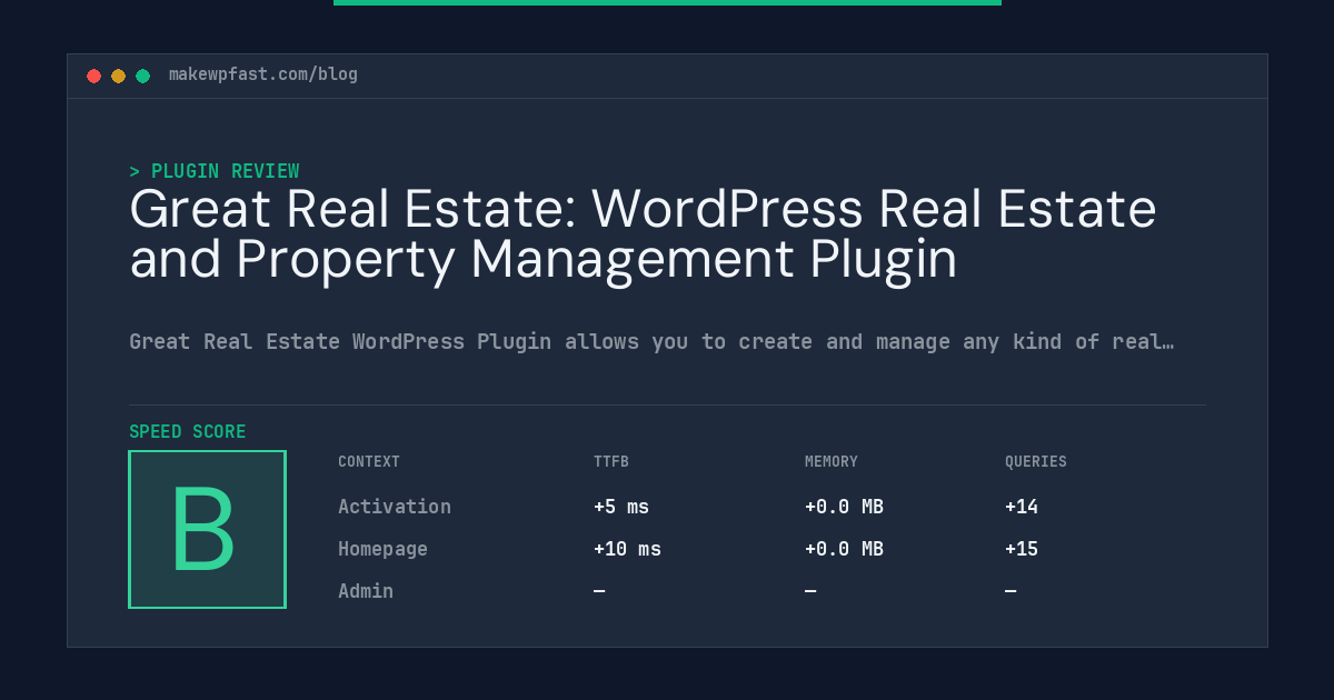 Great Real Estate: WordPress Real Estate and Property Management Plugin - MakeWPFast