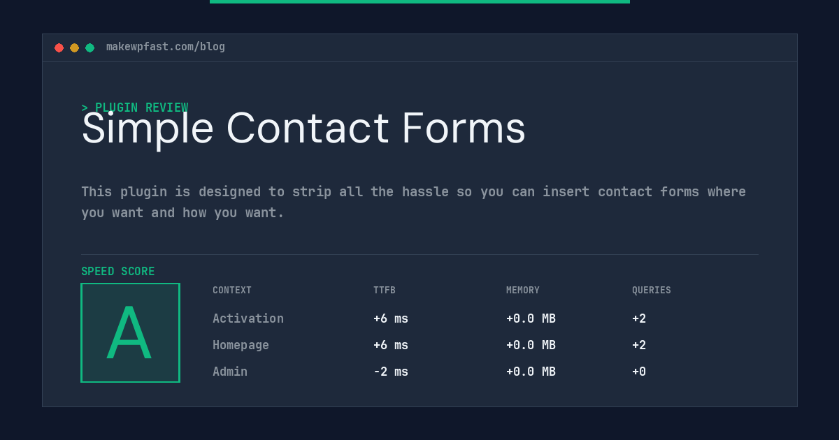 Simple Contact Forms - MakeWPFast