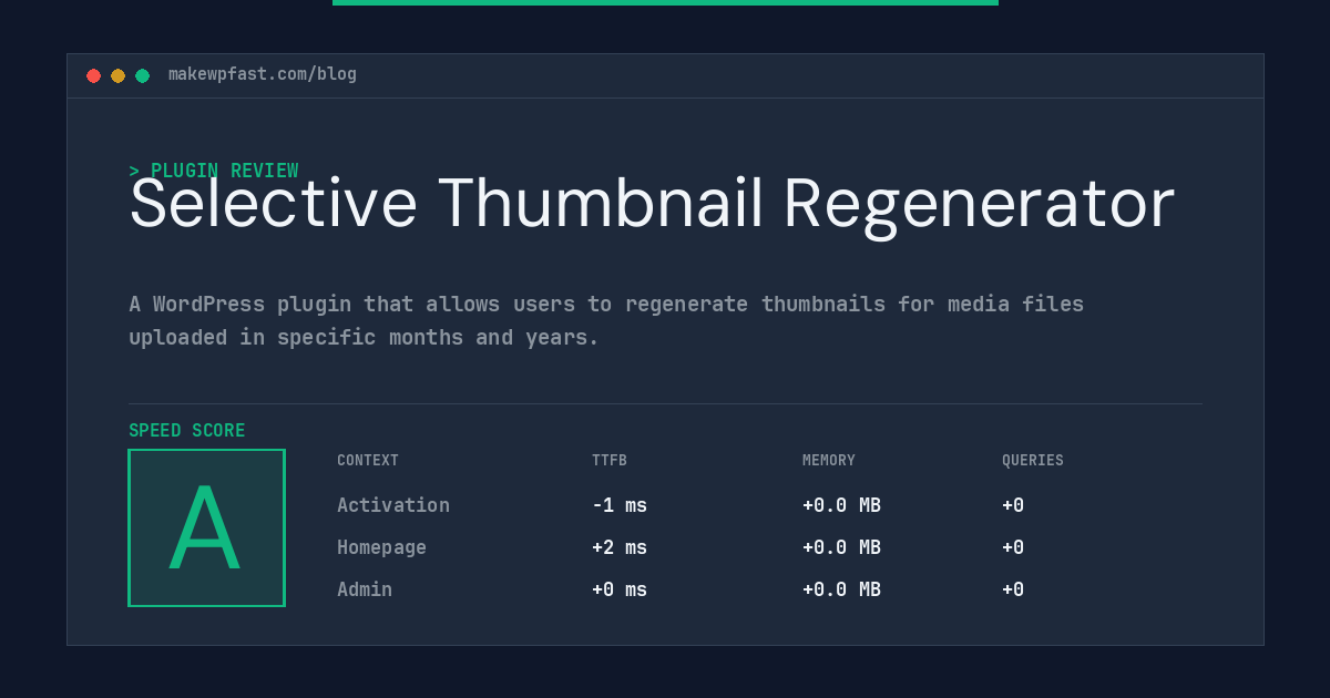 Selective Thumbnail Regenerator - MakeWPFast