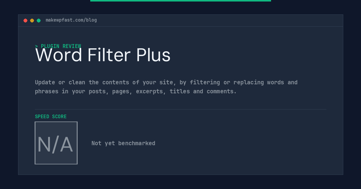 Word Filter Plus - MakeWPFast