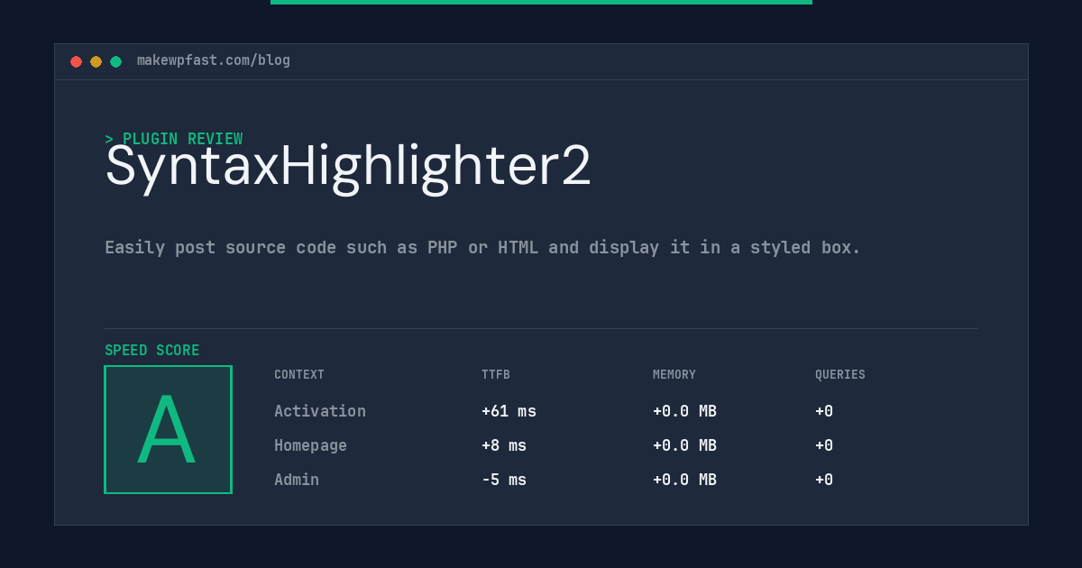 SyntaxHighlighter2 - MakeWPFast
