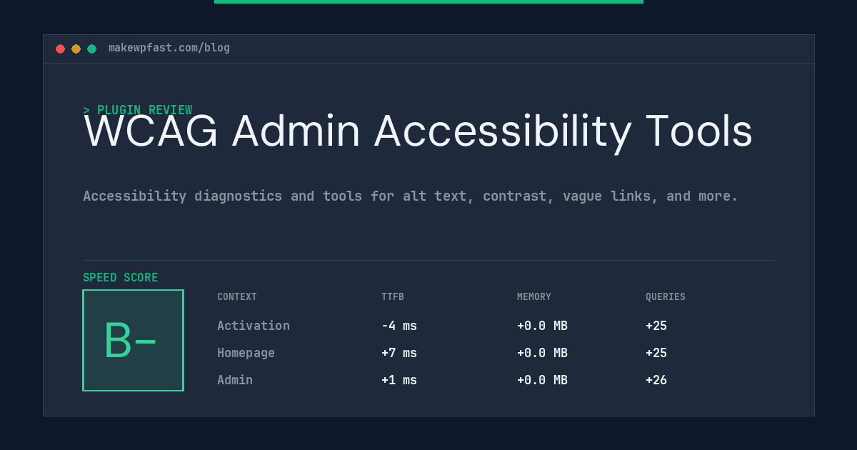 WCAG Admin Accessibility Tools - MakeWPFast