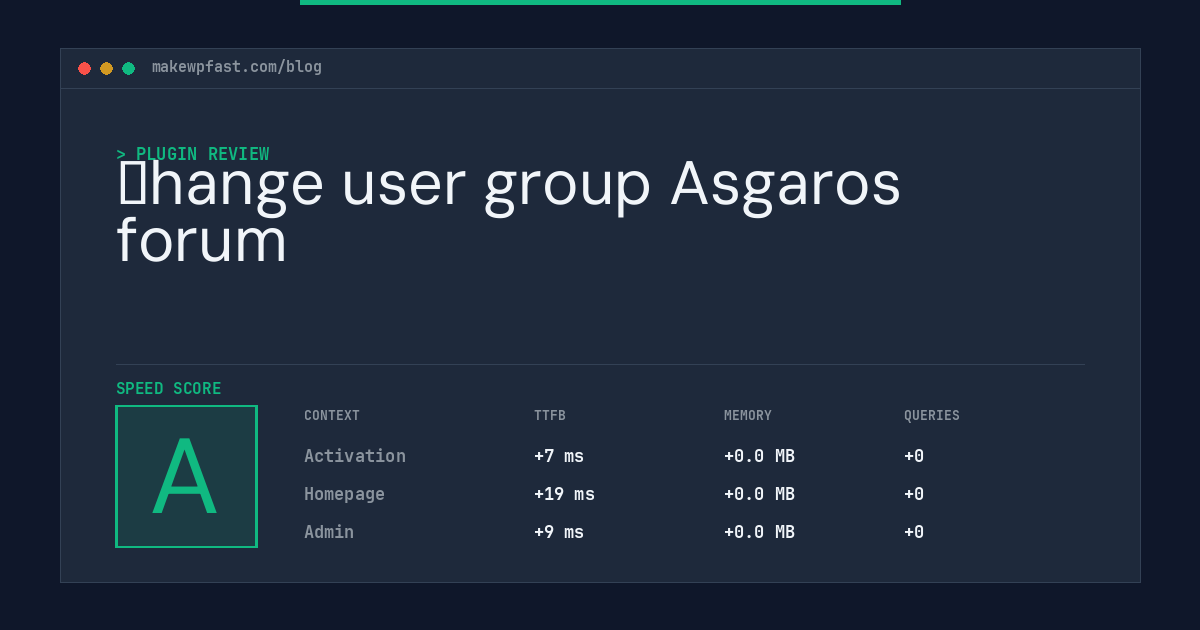 Сhange user group Asgaros forum - MakeWPFast