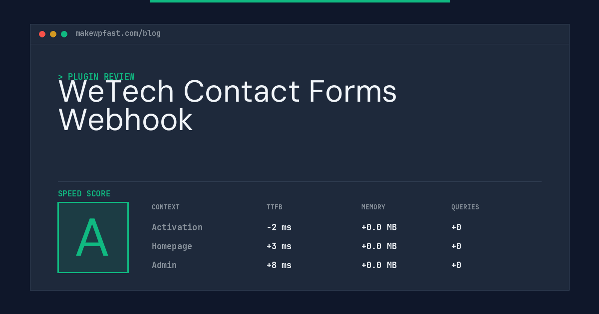 WeTech Contact Forms Webhook - MakeWPFast