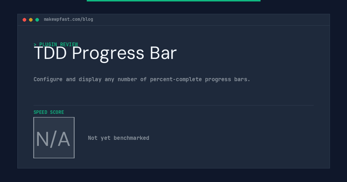 TDD Progress Bar - MakeWPFast