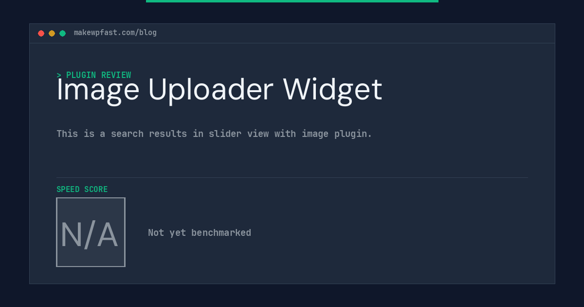 Image Uploader Widget - MakeWPFast