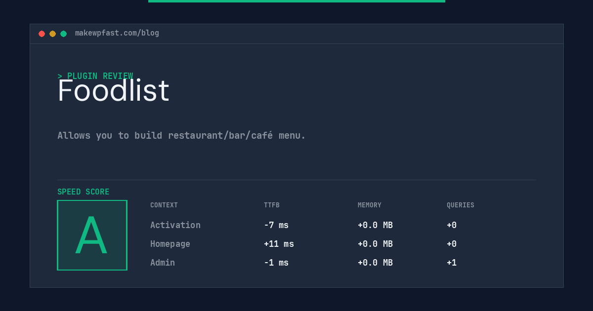 Foodlist - MakeWPFast