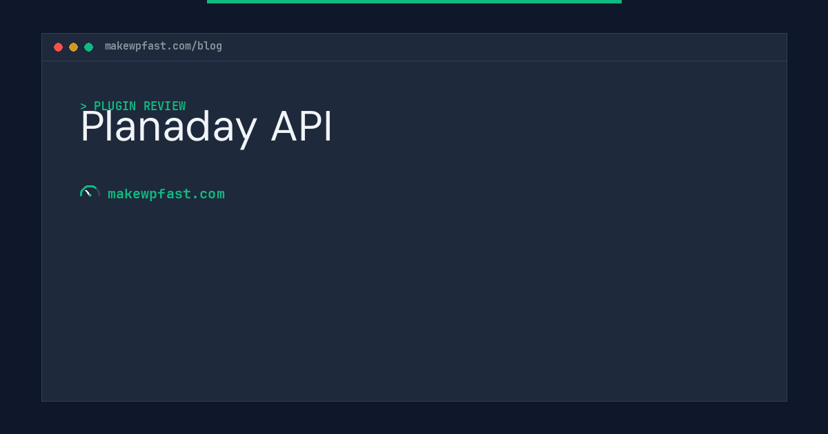 Planaday API - MakeWPFast
