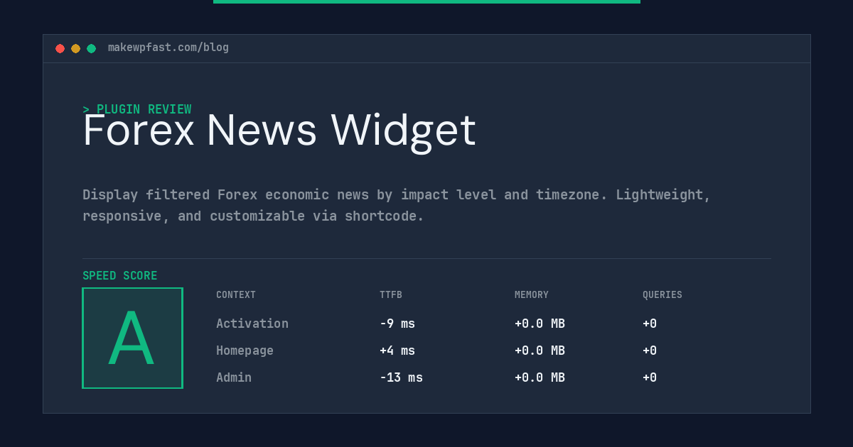 Forex News Widget - MakeWPFast