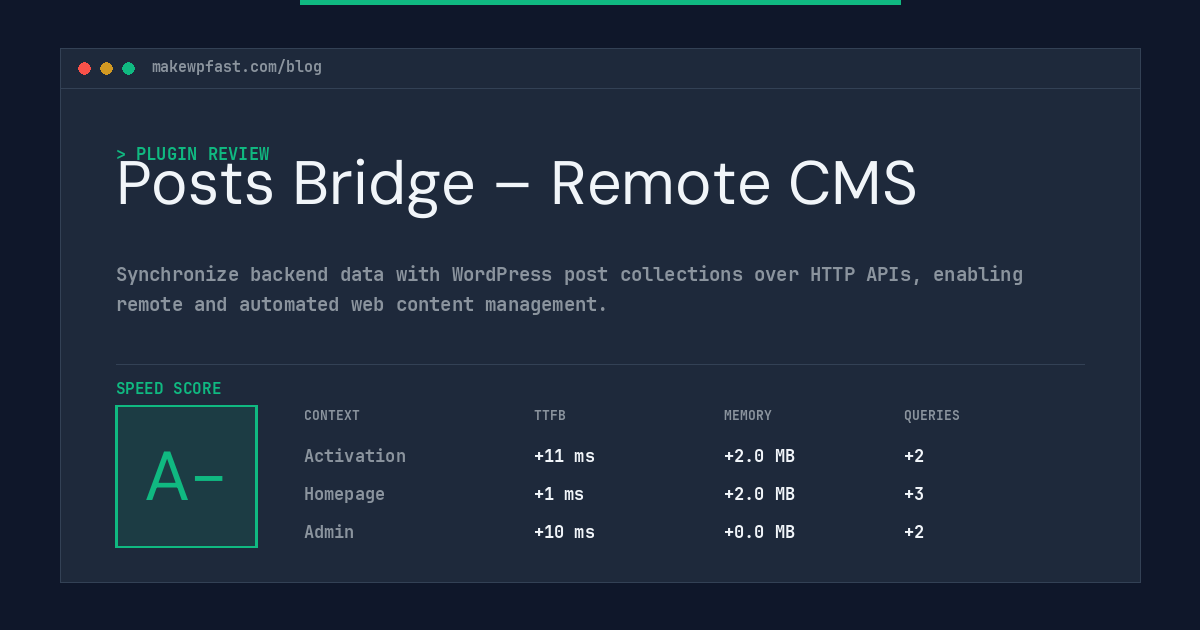 Posts Bridge – Remote CMS - MakeWPFast