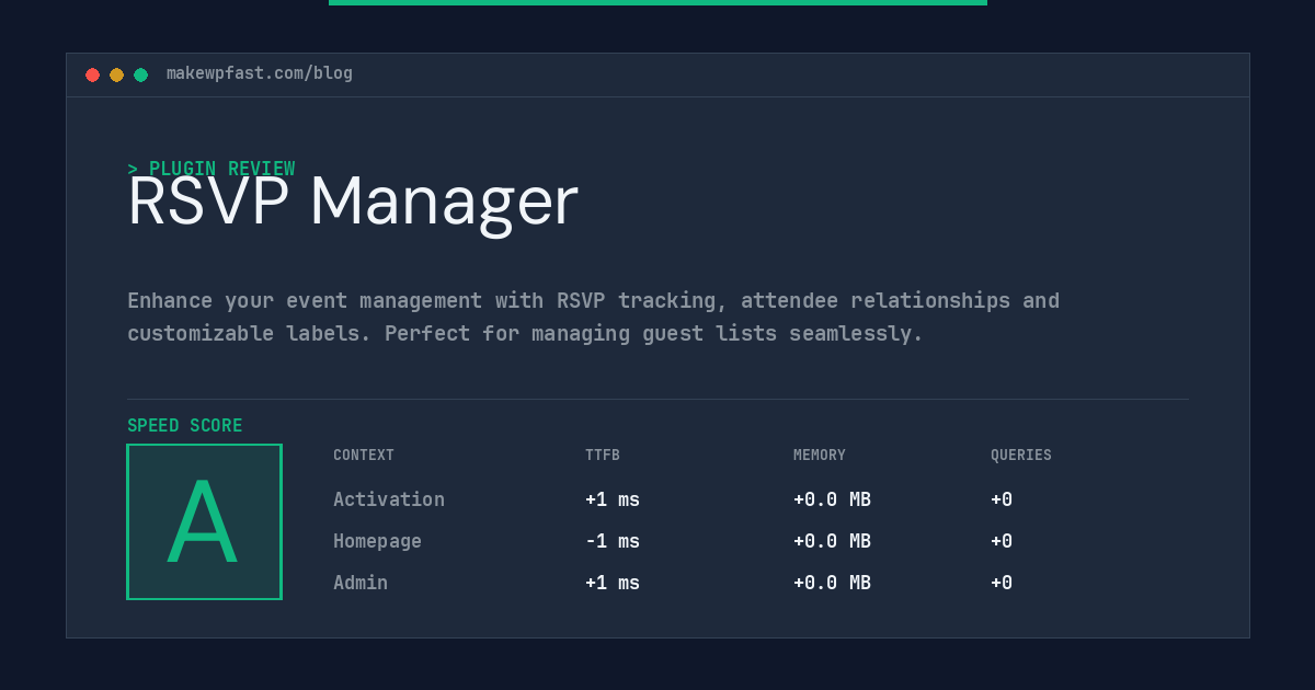 RSVP Manager - MakeWPFast
