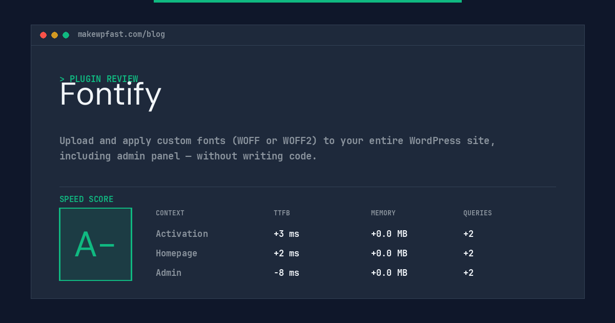 Fontify - MakeWPFast