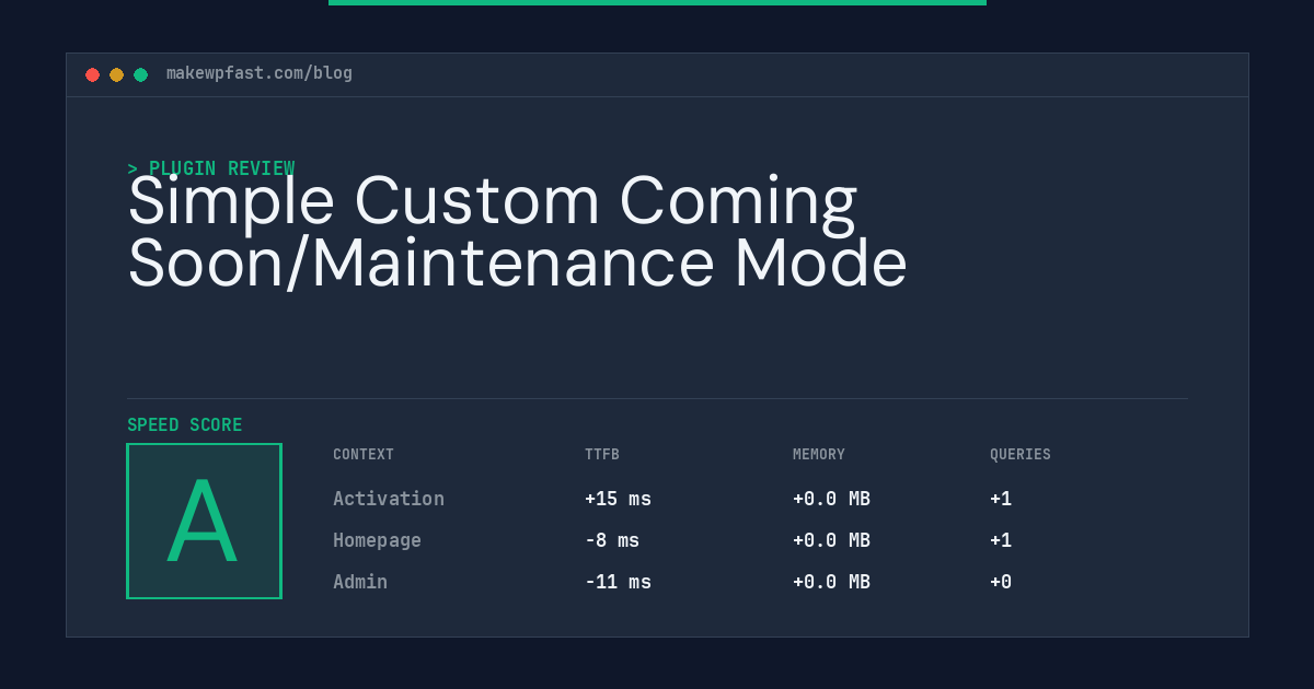 Simple Custom Coming Soon/Maintenance Mode - MakeWPFast