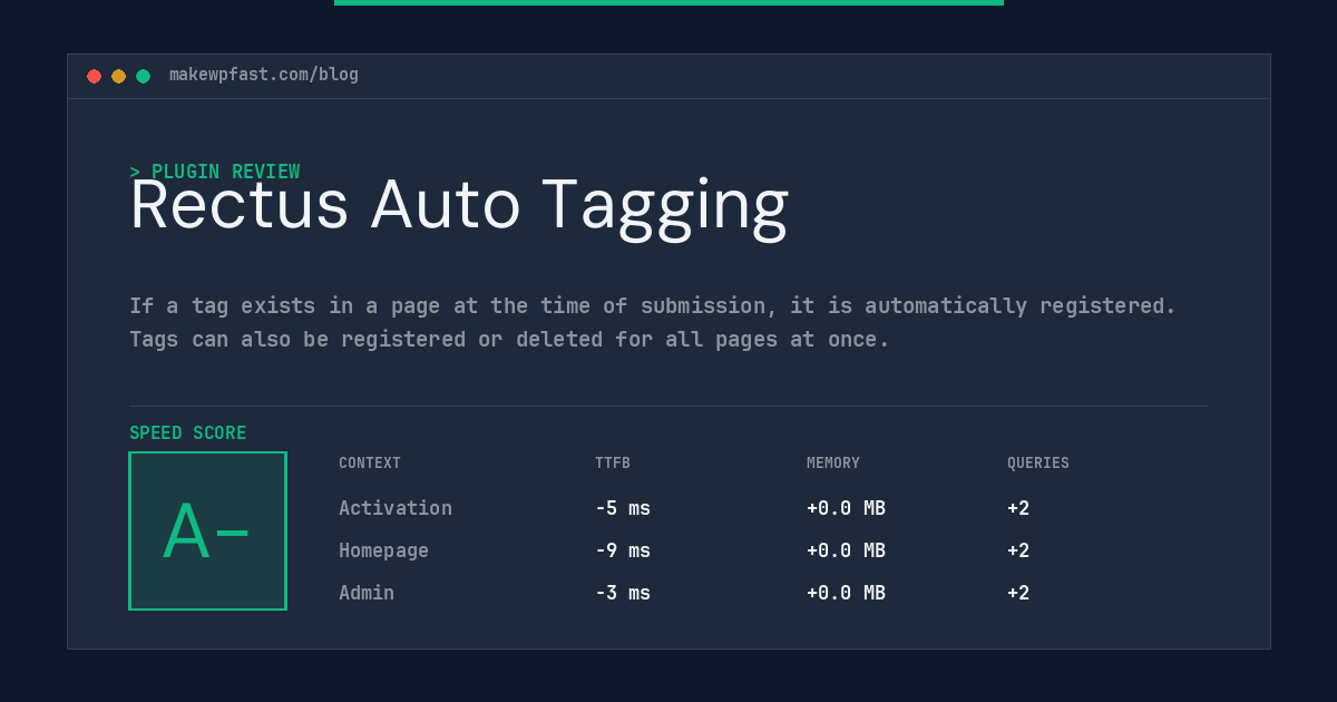 Rectus Auto Tagging - MakeWPFast