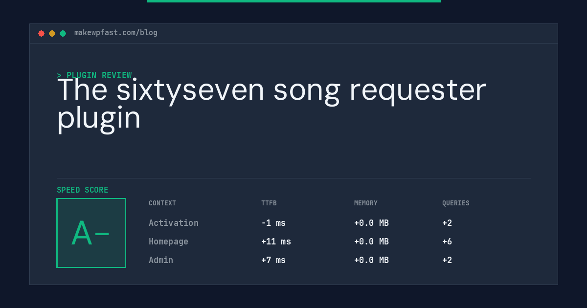 The sixtyseven song requester plugin - MakeWPFast