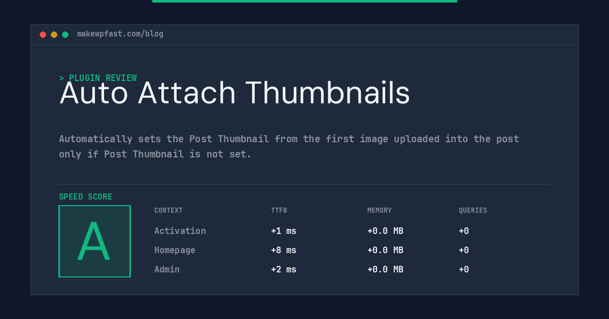 Auto Attach Thumbnails - MakeWPFast