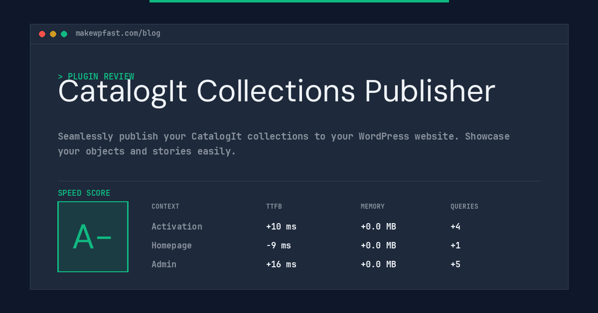 CatalogIt Collections Publisher - MakeWPFast