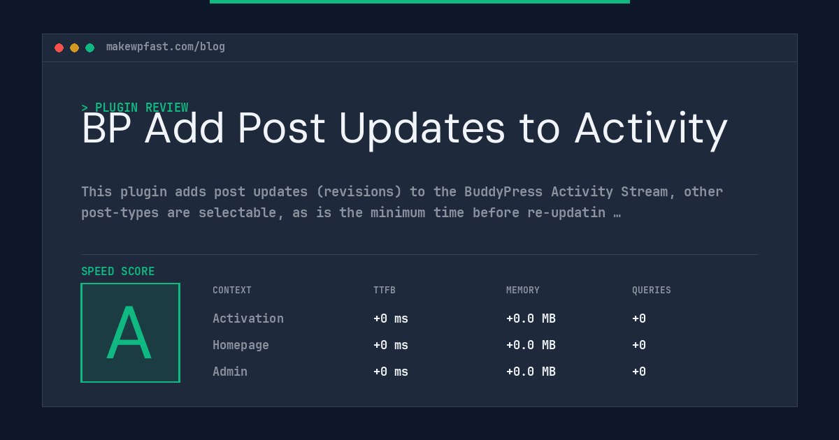 BP Add Post Updates to Activity - MakeWPFast