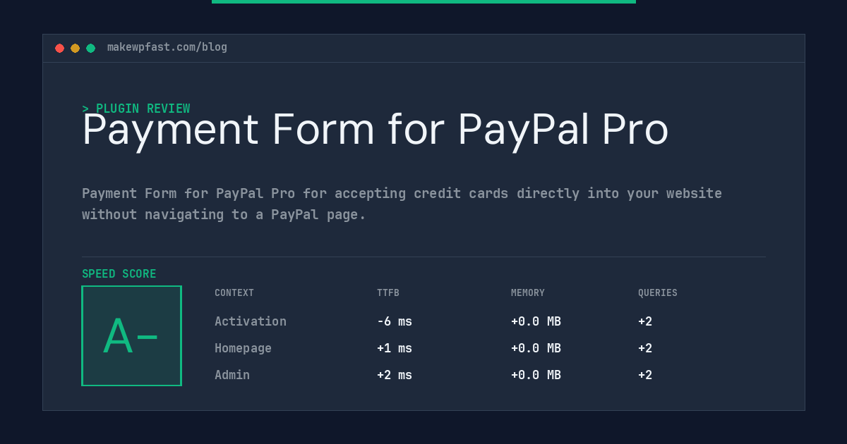 Payment Form for PayPal Pro - MakeWPFast