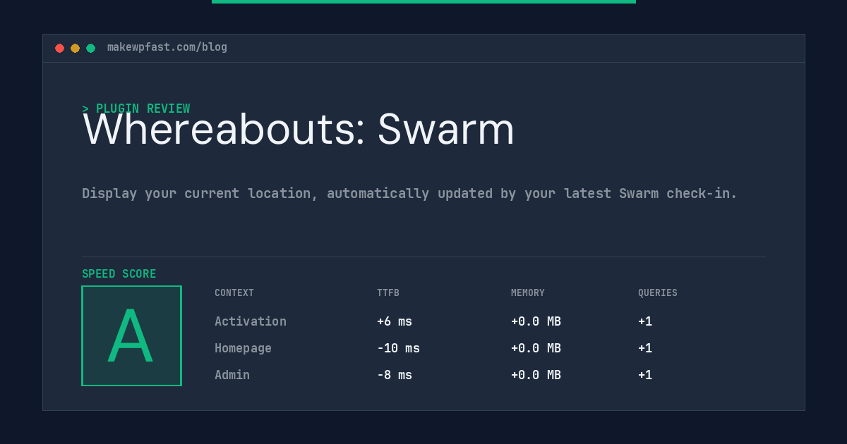 Whereabouts: Swarm - MakeWPFast