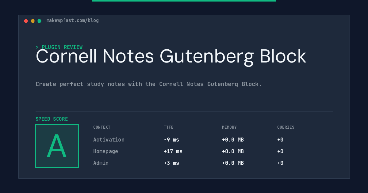 Cornell Notes Gutenberg Block - MakeWPFast