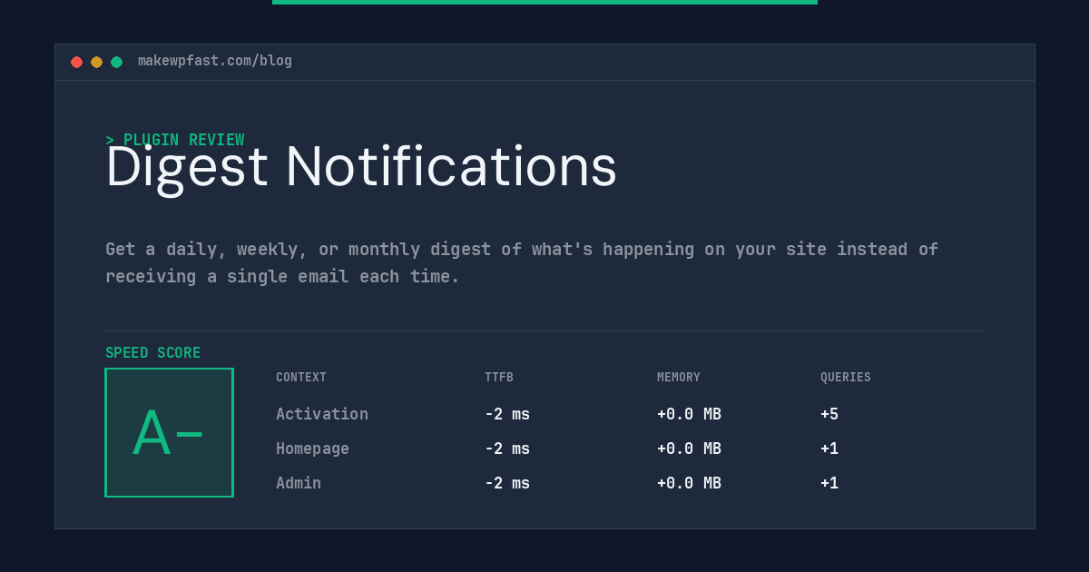 Digest Notifications - MakeWPFast