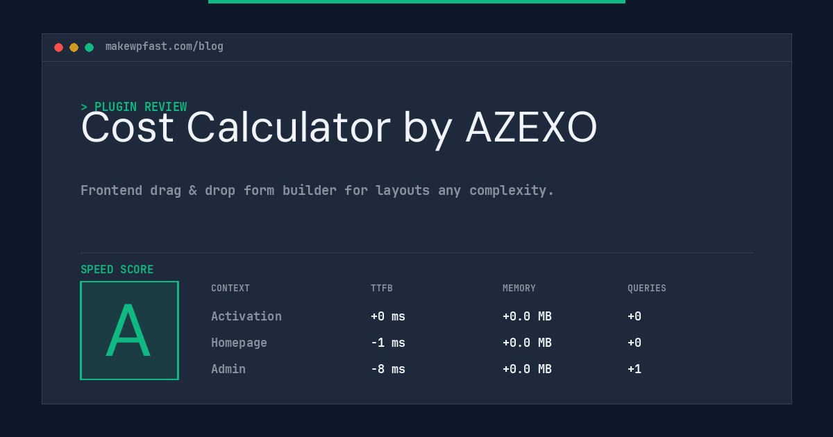 Cost Calculator by AZEXO - MakeWPFast