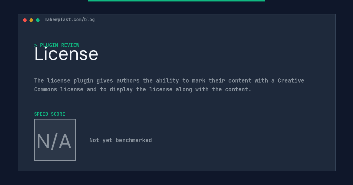 License - MakeWPFast